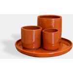 Sconto 40% Basis 'terracotta' Saucer With Three Pots Frankbros