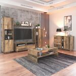 Sconto 13% garneroarredamenti Set mobili soggiorno completo industrial ... Garnero Arredamenti